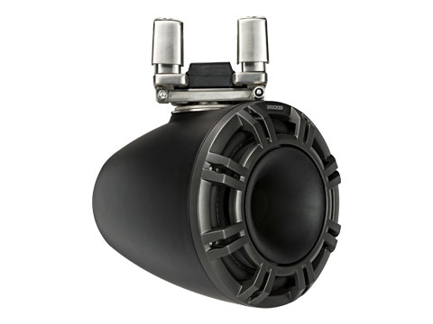 black 9 inch horn loaded tower system