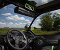 Kawasaki UTV cockpit with overhead KICKER audio