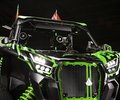 Close front view of the Kawasaki UTV