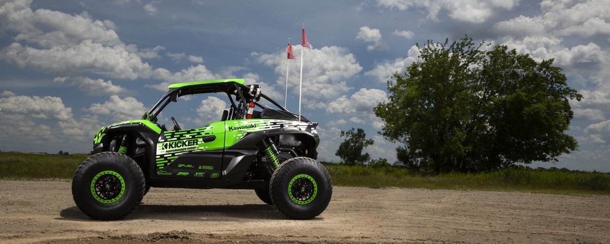 Kawasaki UTV side profile outdoors