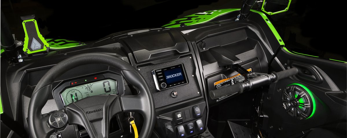 Kawasaki UTV cockpit and dashboard