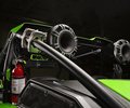 KICKER speakers mounted behind the Kawasaki UTV seats