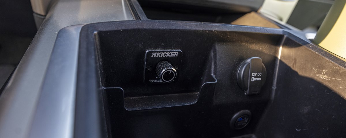 KICKER bass controller installed in the Ram center console