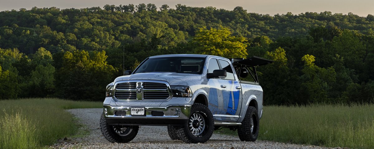 Ram front three-quarter view on a gravel road
