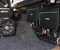 KICKER amplifiers and subwoofer installed in the Ram bed