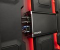 Close view of the Sierra KICKER amplifier installation