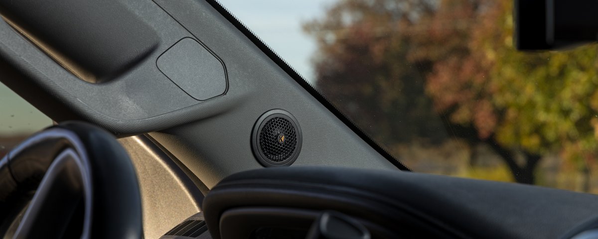 KICKER tweeter installed in the Sierra interior