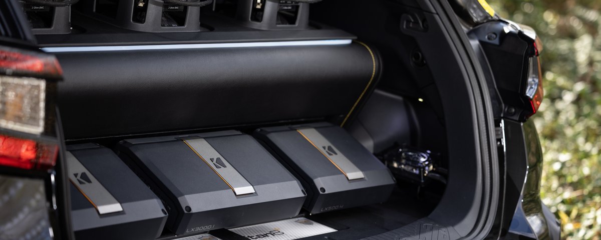 Subaru CrossTrek custom cargo-area audio installation
