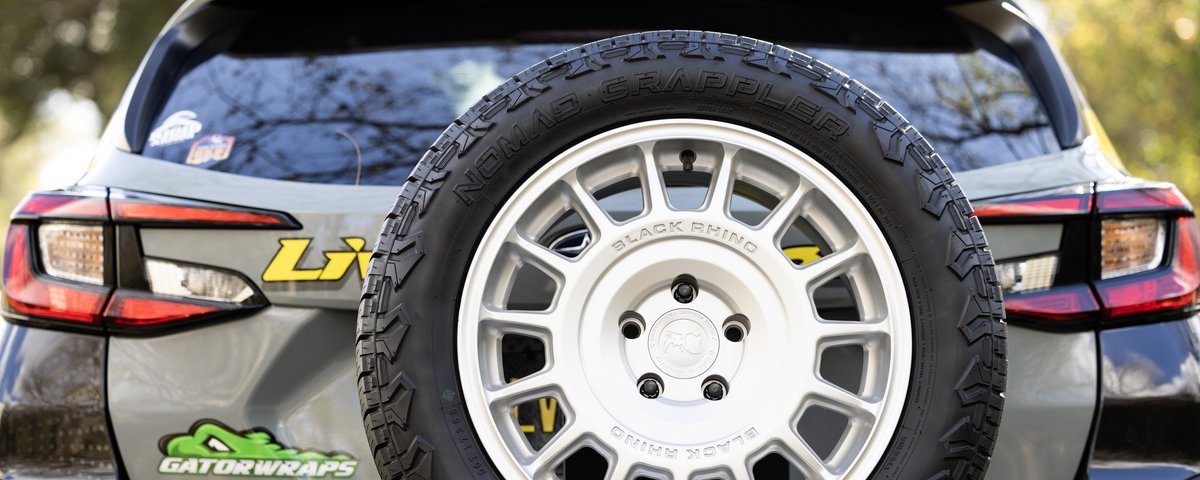 Subaru CrossTrek rear-mounted spare wheel