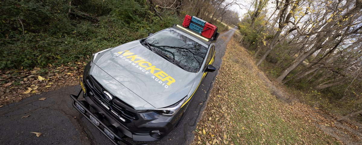 Wide-angle overhead front view of the Subaru CrossTrek