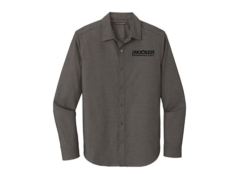 black kicker button-up front