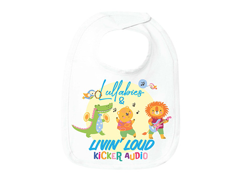 kicker baby bib front